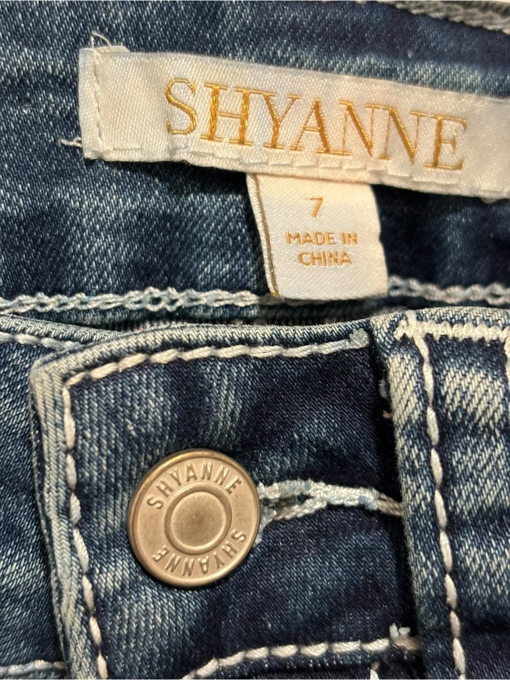 Shyanne Girls Blue Rhinestone Embroidered Flare Western Denim Jeans Size 7